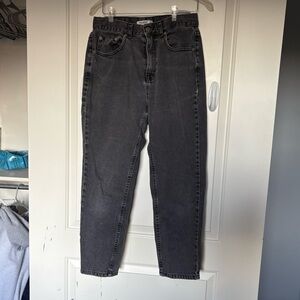 Black Wide Leg Mom Jeans